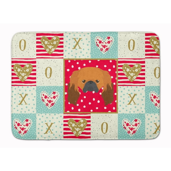 Carolines Treasures CK5225RUG Pekingese Love Machine Washable Memory Foam Mat Red 19Hx27W multicolor