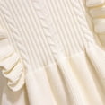 thumbnail image 6 of Otqutp Girls Sweater Dress Fall Winter Long Sleeve Cable Knit Pullover Clothes for Kids 𝗥uffle Collar Knee Length Midi Dresses, 6 of 9
