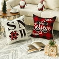 thumbnail image 6 of Sm:)e Seasonal 16” x 16” Red and Black Buffalo Plaid Polyester Decorative Pillow Covers (4 Count), 6 of 7