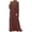 Brown, variant on Women’s Casual Solid‑Color Round‑Neck Balloon‑Sleeve Self‑Tie Waist‑Band Full‑Length Muslim Abaya For Ramadan‑Prayer And Everyday Dubai‑Style Wear Size S‑XXL Plus Size Friendly