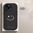 thumbnail image 5 of Funda de cuero minimalista con sonrisa para iPhone, carcasa inferior a prueba de golpes para modelos 13 Pro Max Mini, 12, 11, 14, 15 Pro, X, XS, XR, 7, 8, 14, 15 Plus, SE2020, 5 of 5