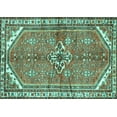 thumbnail image 1 of Ahgly Company Machine Washable Indoor Rectangle Persian Turquoise Blue Traditional Area Rugs, 2' x 3', 1 of 4