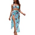 thumbnail image 1 of Traje de baño plisado de Color estampado Sexy a la moda para mujer, traje de baño con espalda abierta y cuello colgante, traje de baño dividido en Bikini OAVQHLG3B Store llm121212, 1 of 8