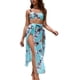 thumbnail image 1 of Traje de baño plisado de Color estampado Sexy a la moda para mujer, traje de baño con espalda abierta y cuello colgante, traje de baño dividido en Bikini OAVQHLG3B Store llm121212, 1 of 8