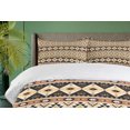 thumbnail image 4 of Ambesonne Aztec Duvet Cover Sets, Mexican Lines and Triangles, 2-King, Mustard Cocoa, 4 of 7