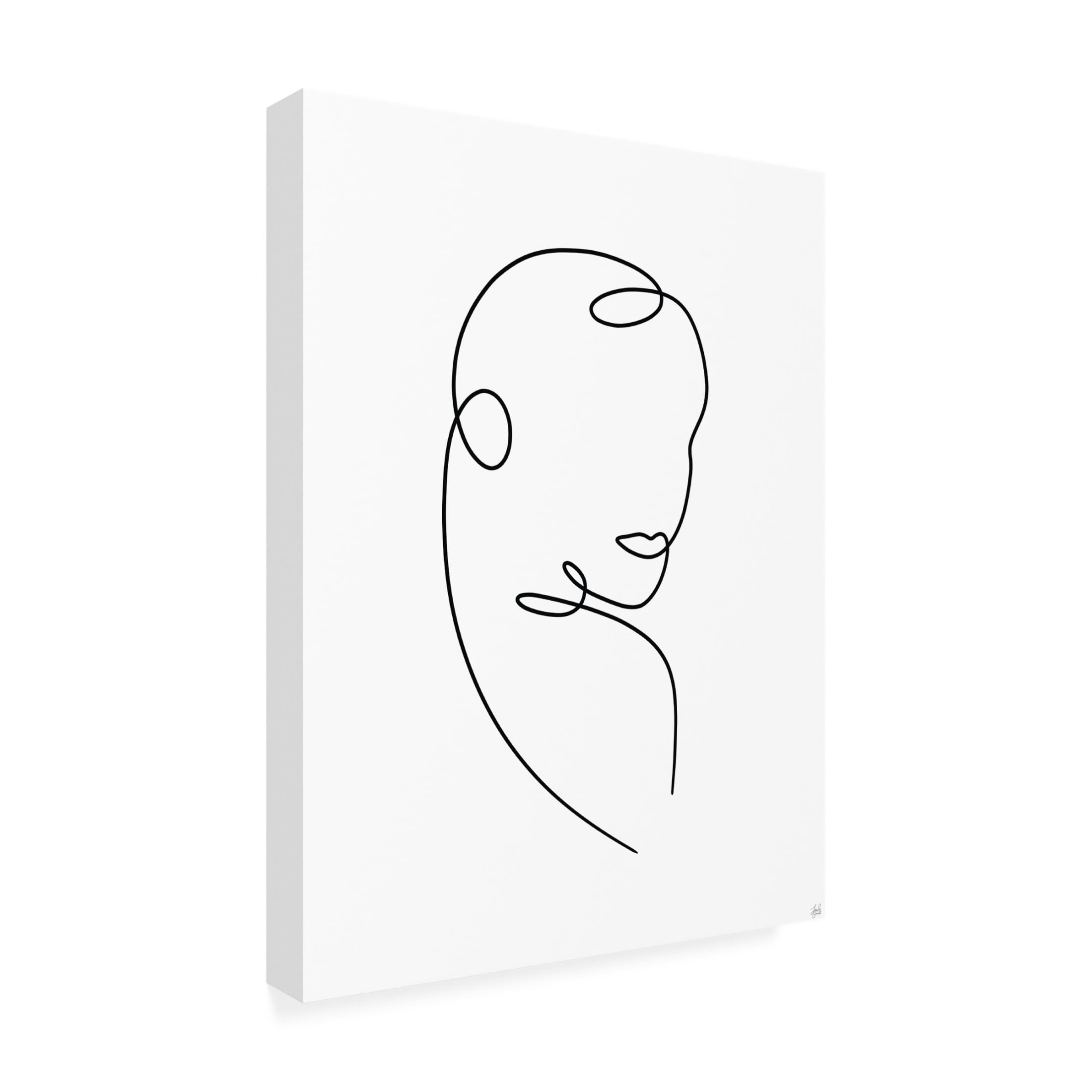 Canvas Wall Art - Line and Brush 'Line Lady 10' Wall Art for Living Room, Bedroom, or Office Décor by Trademark Fine Art - 24 x 32 Inches