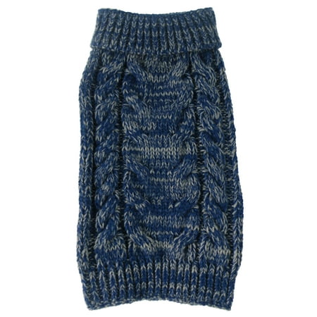 UPC: 0858342021982 | Pet Life ® Classical True Blue Heavy Cable Knitted Ribbed Fashion Dog Sweater