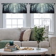 thumbnail image 5 of LALILO Kitchen Curtain Valance Floral Bouquet Roses Blue Rod Pocket Window Curtain 52"x 18" Set of 2, 5 of 7