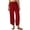 14 Wine Red, variant on Womens Baggy Wide Leg Pants Elastic Waisted Casual Palazzo Harem Pants Summer Beach Trousers with Pockets S-XXL