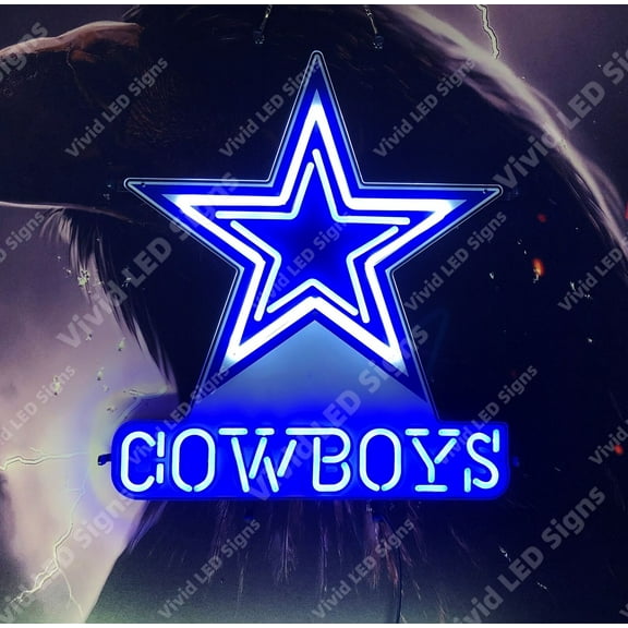Queen Sense 24"x20" For Dallas's Sports League Cowboys LED Sign Light Neon Signs With Dimmer Decor Party Home Wall Lights W124DCBLVVD-XLED