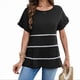 thumbnail image 1 of Blusas de Verano Informales de Corta con Volantes y Borlas Escalonadas para Mujer, Color Negro, Talla L, 1 of 9