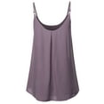 thumbnail image 3 of A2Y Women's Relaxed Fit Wool Dobby Woven Double Layer Spaghetti Cami Pleated Top Lilac Grey XL, 3 of 6