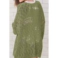 thumbnail image 3 of Women's Boho Cardigan Kimono Loose Long Sleeve Oversized Hollow Out Open Front Knitted Sweater, 3 of 3