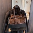 thumbnail image 3 of Hfppkn Leopard Print PU Leather Slouchy Tote Bag Short Handle Underarm Shoulder Handbag for Women 36x12x20cm Brown, 3 of 7