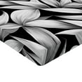 thumbnail image 4 of Ambesonne Floral Fitted Sheet, Achromatic Tone Leaves Print, King Size, Black and Pale Grey, 4 of 5