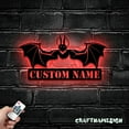 thumbnail image 2 of Craftnamesign Custom Bat Metal Wall Art LED Light, Custom Halloween Bat Name Sign, Bat Wall Decor, 2 of 5