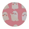 thumbnail image 4 of HAOXIT Cute Pink Ghost Pumpkin Table Cloth Halloween  Waterproof Round Tablecloth Washable Table Cover for Kitchen Outdoor Party Wedding 31-35, 4 of 8