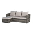 thumbnail image 6 of 2 Pieces Patio Furniture Set Outdoor Woven Sectional L-Shaped Wicker Conversation Set with Ottoman and Detachable Lounger Table for Backyard Poolside, 6 of 7
