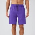 thumbnail image 4 of Lenago Cargo Shorts for Men Shorts for Men Men's Sports Shorts With Pockets for Running Outdoor Casual And Cycling Drawstring Shorts Purple M, 4 of 8