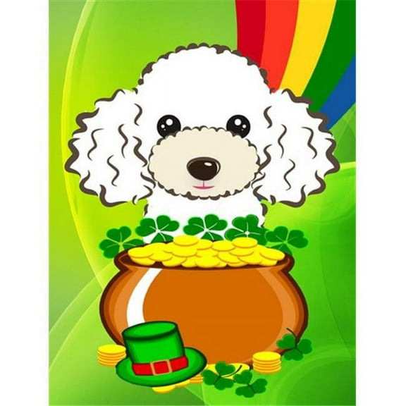 Carolines Treasures BB2001GF White Poodle St. Patricks Day Flag Garden