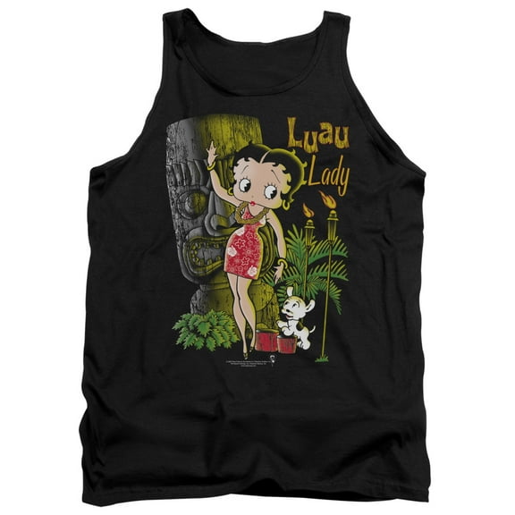 Betty Boop Luau Lady Adult Tank Top Black