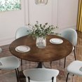 thumbnail image 5 of Retro Wooden Board Round Tablecloth for 36-44 Inch Tables,Fitted Table Cover with Elastic Edge,Western Country Farmhouse Brown Wood Waterproof Outdoor Table Cloth Protector for Patio Garden Dinner, 5 of 9