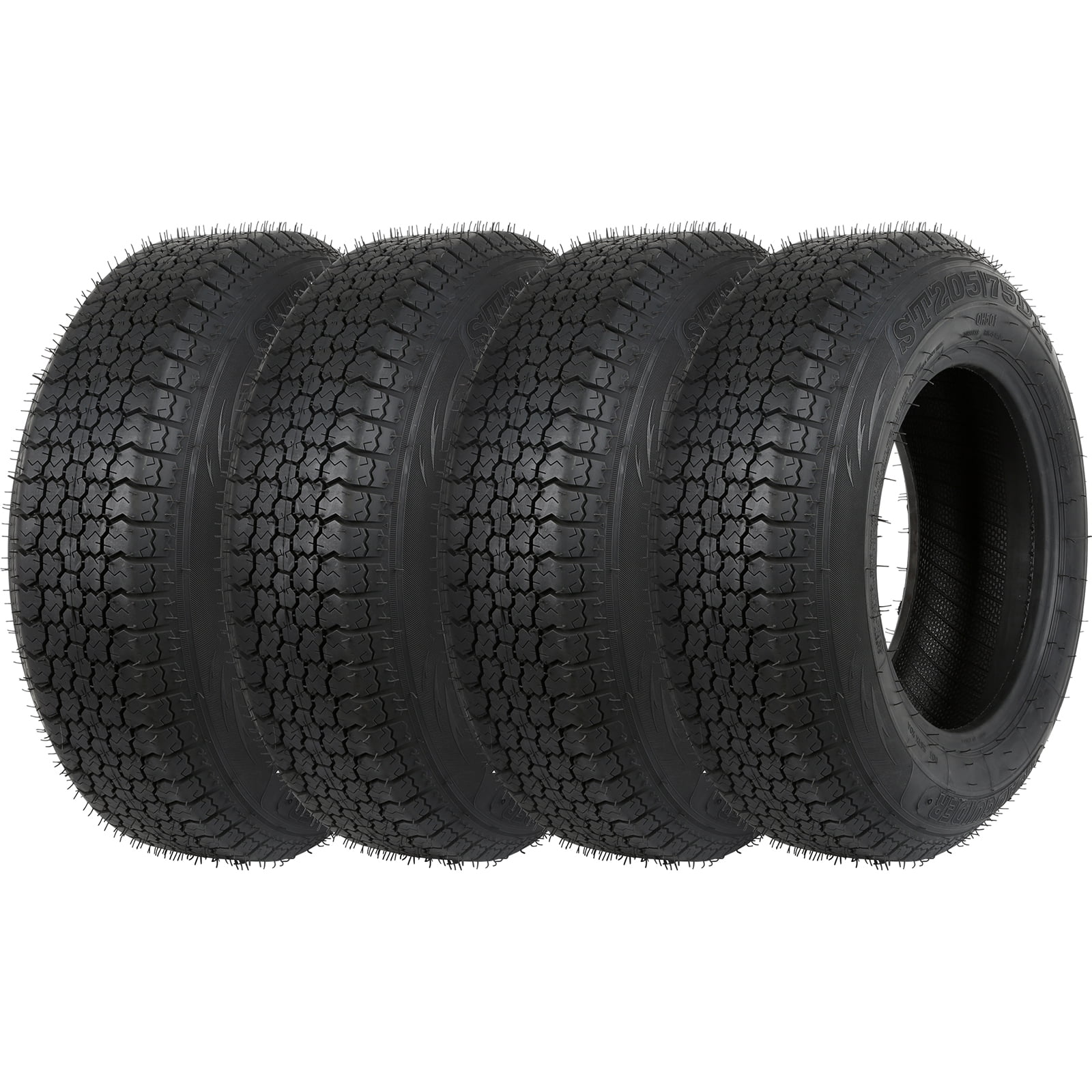 Large Radial Tire Set 4 #BT-T02RW4-U : TAM1/14 Remorque Camion 