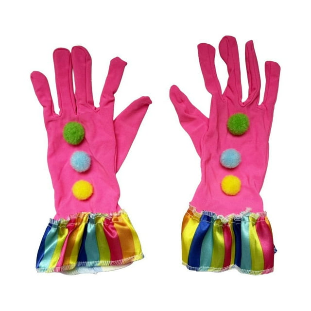 Guantes de payaso de Halloween, accesorio de disfraz para disfrazarse, juego de rol. Rosa roja