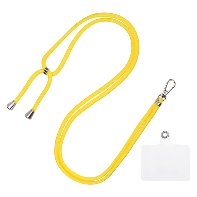 Unique Bargains Phone Lanyard with Transparent Patch, Yellow, 1 Count