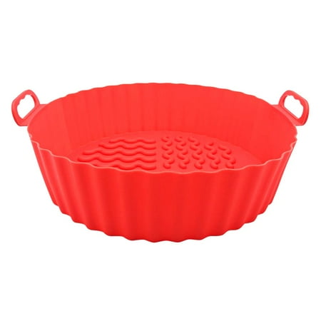 

Soft Cooking Pizza Plate AirFryer Accessories Replacement Liners Baking Basket 7.5inch Silicone Pot For Air Fryer RED