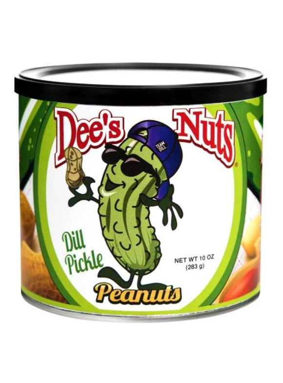 Dee's Nuts Peanuts, Dill Pickle Flavor, 10 oz. Canister