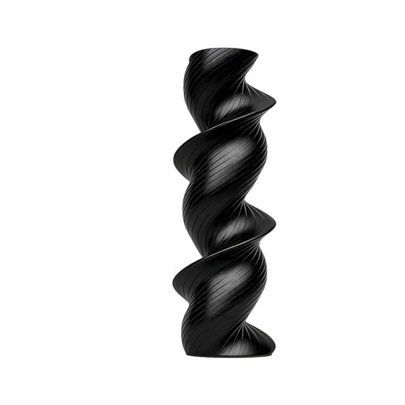Flower Vase with Spiral Modern Design, Minimalist Decorative Vase for Pampas Grass and Fresh Flowers, Elegant Home Accent for Living Room Shelf Decor or Dining Table Centerpiece Black