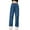Blue, variant on KAUOD Girls Baggy Cargo Jeans Wide Leg Denim Pants Kids Elastic Waist Loose Fit Trousers Multi Pockets Streetwear Clothes