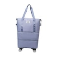 thumbnail image 3 of Bolsa de lona con ruedas, expandible, plegable, para entrenamiento, camping, fitness y ejercicio. azul claro, 3 of 9