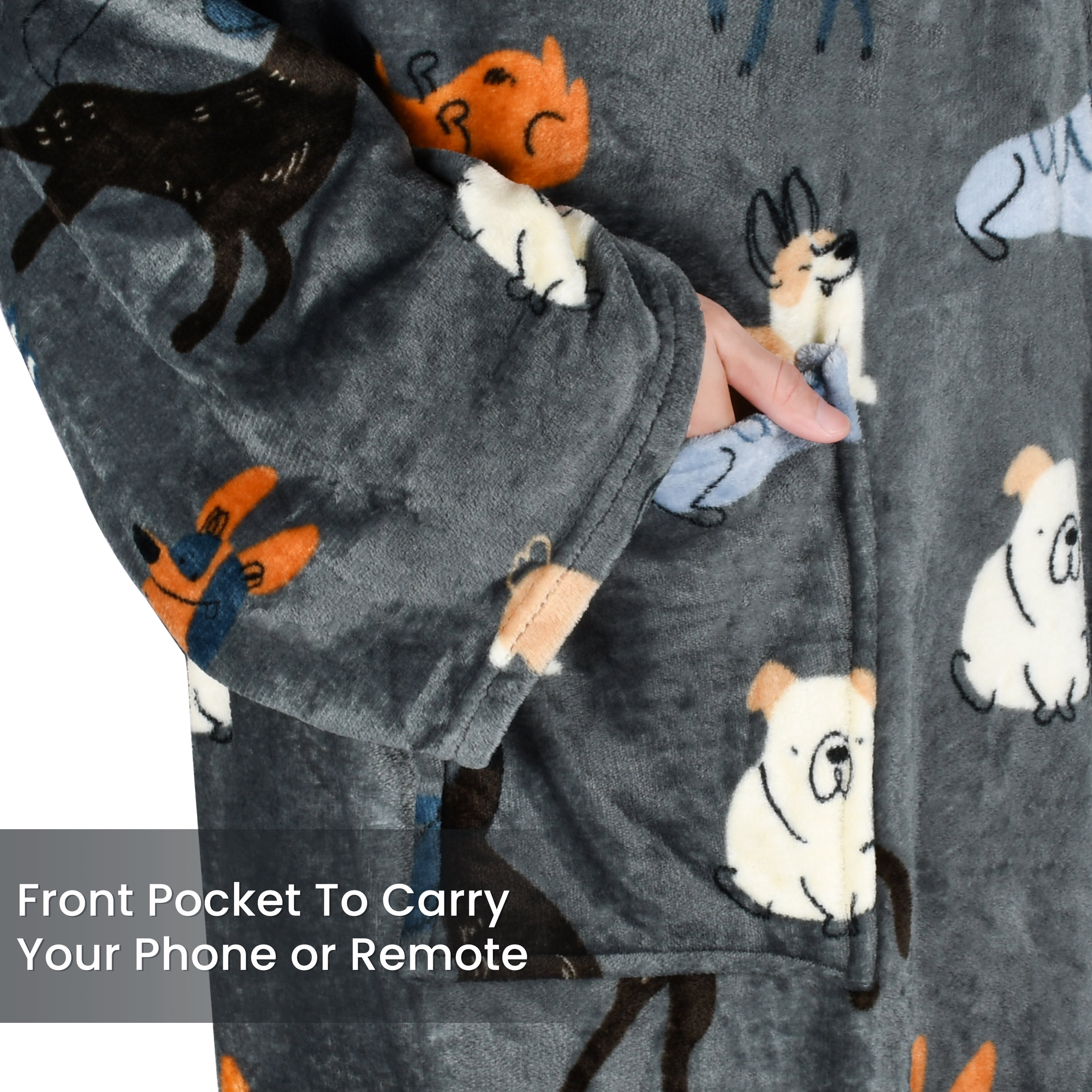 Catalonia Wearable TV Blanket with Sleeves Arms & Feet pockets for Adult Micro Plush Fleece Large Wrap Throw Robe