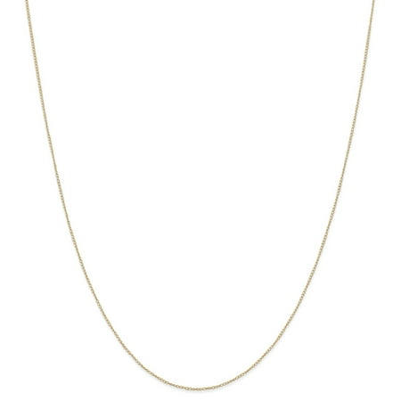 14k Yellow Gold Solid Polished Carded Curb Chain Necklace - 0.42mm - Spring Ring - Length: 16 to 24