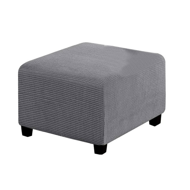 Funda otomana cuadrada Yuarrent resistente al desgaste gris claro S