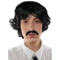 thumbnail image 1 of Peluca ALLAURA Vote Pedro negra con bigote falso de los 70, 1 of 7
