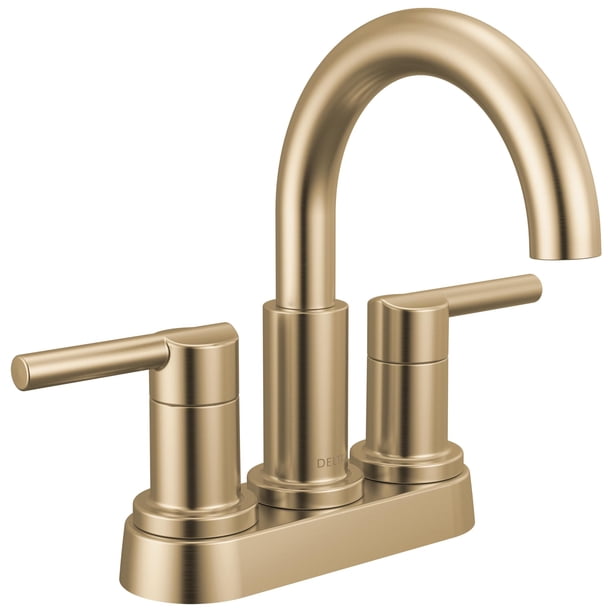 Grifo de baño Delta Nicoli Centerset con pulverizador dorado