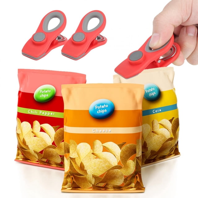 High Elastic Spring Wear-resistant Food Clips, Sealing Clips, For Home Red