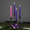 thumbnail image 3 of Northlight Set of 4 Purple and Pink Flickering LED Christmas Advent Wax Taper Candles 9.5", 3 of 6