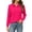 Hot Pink#20722GG, variant on Hearthz Women Polo Shirt 3 Button Women's Long Sleeve Shirt Relaxed Fit Solid Color Women's Shirt Tennis Activewear Light Gray XL