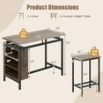 thumbnail image 3 of Gymax 3-Piece Dining Table Set Bistro Table & 2 Bar Stools w/ 3-Tier Storage Shelf, 3 of 10