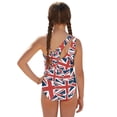 thumbnail image 2 of Whosucclay Union Jack Pattern Girls Swimsuit for Beach Summer, Adjustable Strap Quick Dry Girls Swimwear One Piece, 11-12 Years Old, 2 of 10