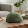 thumbnail image 2 of Hsqqdc Men Unisex Docker Hat Fashion Melon Skin Cap Adjustable Brimless Sailor Beanie, 2 of 7