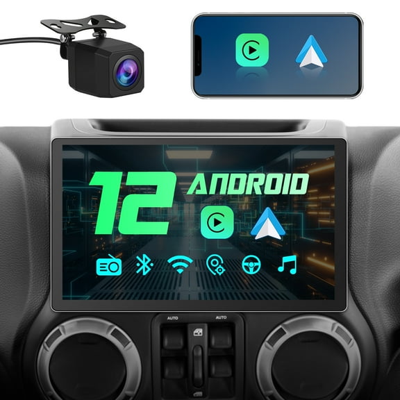 AWESAFE 11.5" Android 12 Car Stereo for Dodge RAM 1500/2500/3500 (2009-2012) & Jeep Wrangler JK (2007-2018), Wireless CarPlay/Android Auto, HD Touch Screen, GPS Navigation, Backup Camera‌