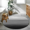 thumbnail image 3 of Round Rugs 3.3 Ft, Black Grey Ombre Non Slip Area Rugs for Kitchen Bedroom Entryway, Modern Abstract Washable Carpet Runner Rug Floor Mats for Bedroom Home Decor Gradient Art, 3 of 9