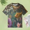 thumbnail image 4 of Lucky Koi Fish Lotus Leaf T Shirts Basic T-Shirt Short Sleeve Ladies Tee Shirt Summer Graphic Clothing, 4 of 6