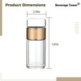 thumbnail image 2 of Tea Infuser Bottle, Double Wall Glass Travel Mug, Heat Resistant Tea Tumbler, Loose Leaf Tea Strainer Cup, Glass Water Tea Tumbler for Homes, Offices, Schools, Champagne Gold, 16.9 oz, 2 of 5