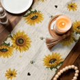 thumbnail image 2 of Vintage Sunflowers Cotton Linen Table Runner for Dining Kitchen, Spring Summer Retro Bees Yellow Floral Wedding Outdoor Party Tablerunners, Dresser Scarf Coffee Tablecloth Runners 13x120 Inches, 2 of 9